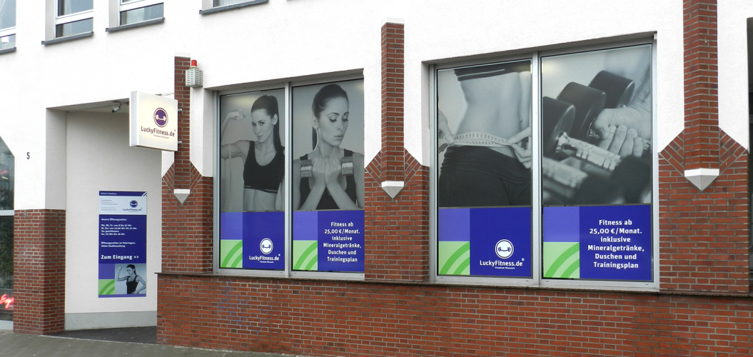 Schaufensterfolierung Luckyfitness Magdeburg