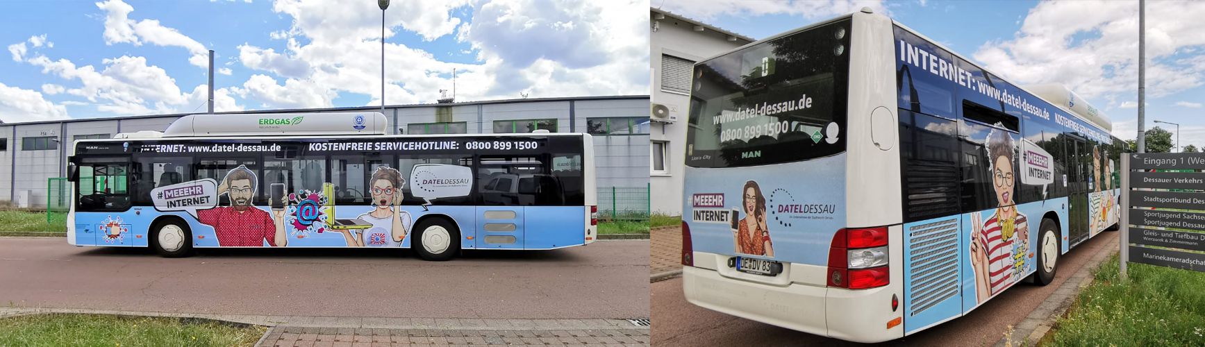 Bus - Vollfolierung mit Corporate Design für Datel Dessau