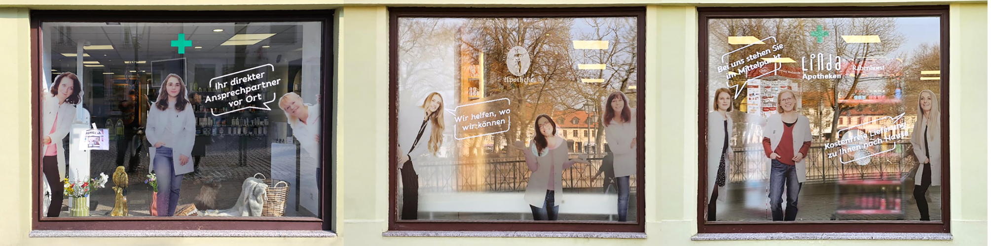 Schaufensterfolierung Linda Apotheke Bernburg