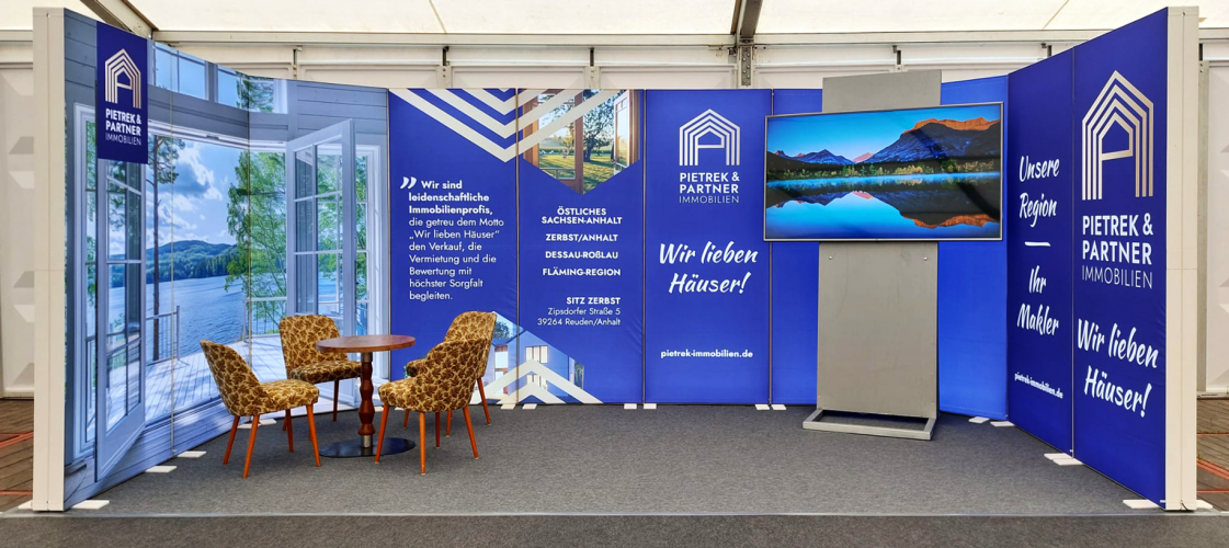 Messewand für die Gewerbefachausstellung für Pietrek Immobilien