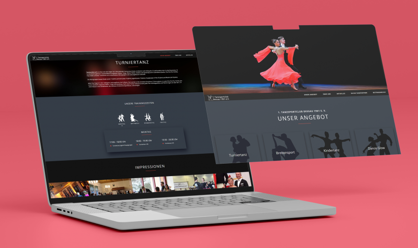 Webseite für den größten Tanzsportclub in Sachen-Anhalt ansässig in Dessau-Roßlau