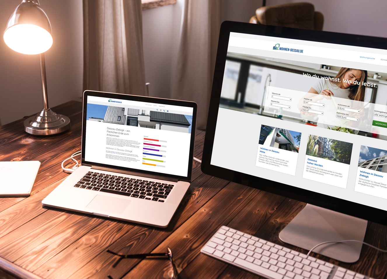 Immobilienwebseite Wohnungsgenossenschaft Dessau eG